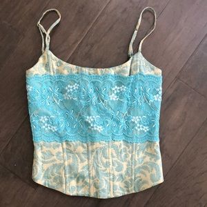 Marciano XS teal lace corset bustier